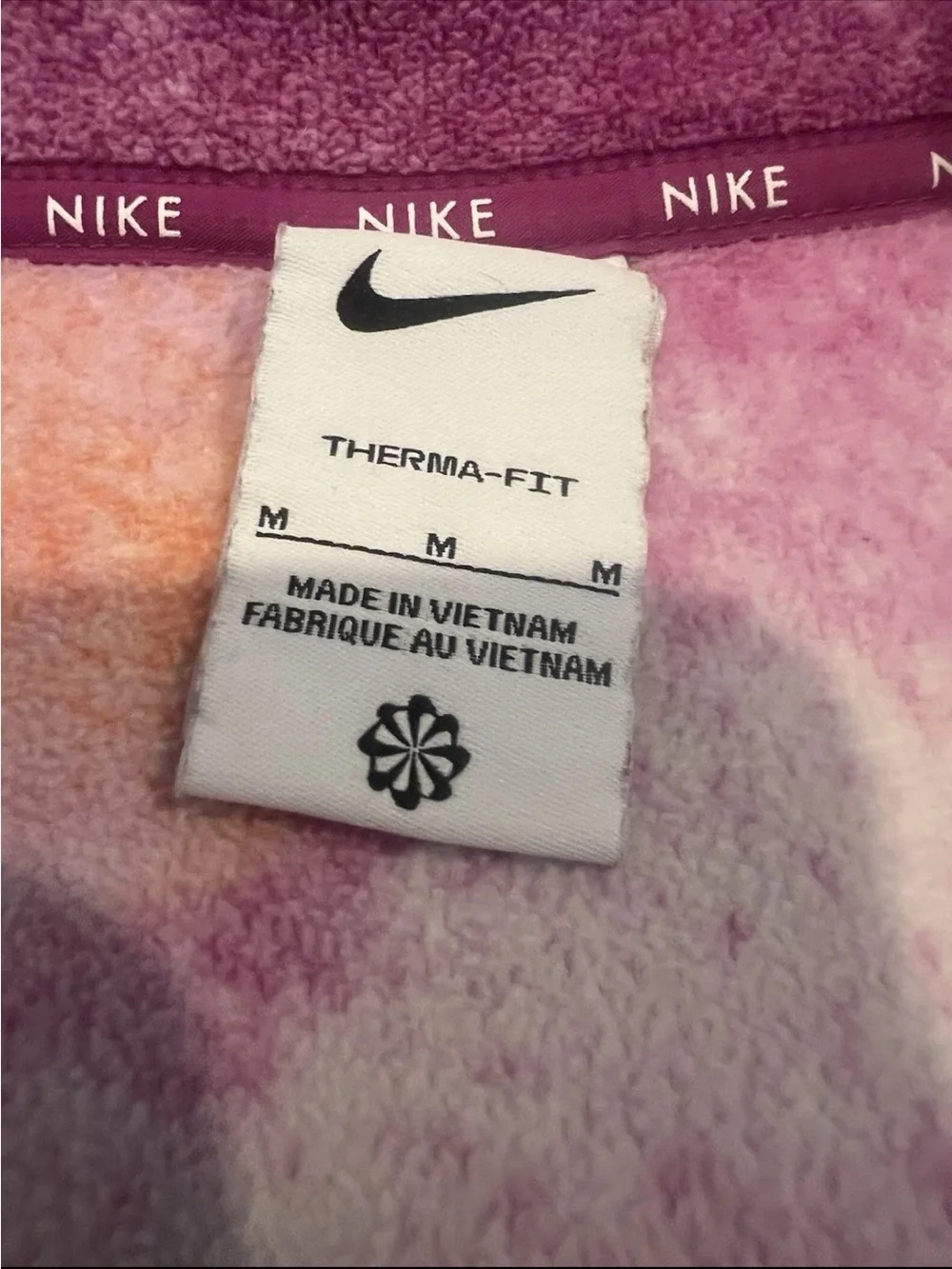 Nike One Therma-FIT Oversized 1/2 Zip Fleece Hot Fuchsia Women's Sz M FZ6969-518